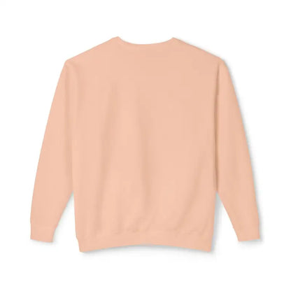 Peach-colored crewneck sweater featuring a stylish potted plant design for unisex wear