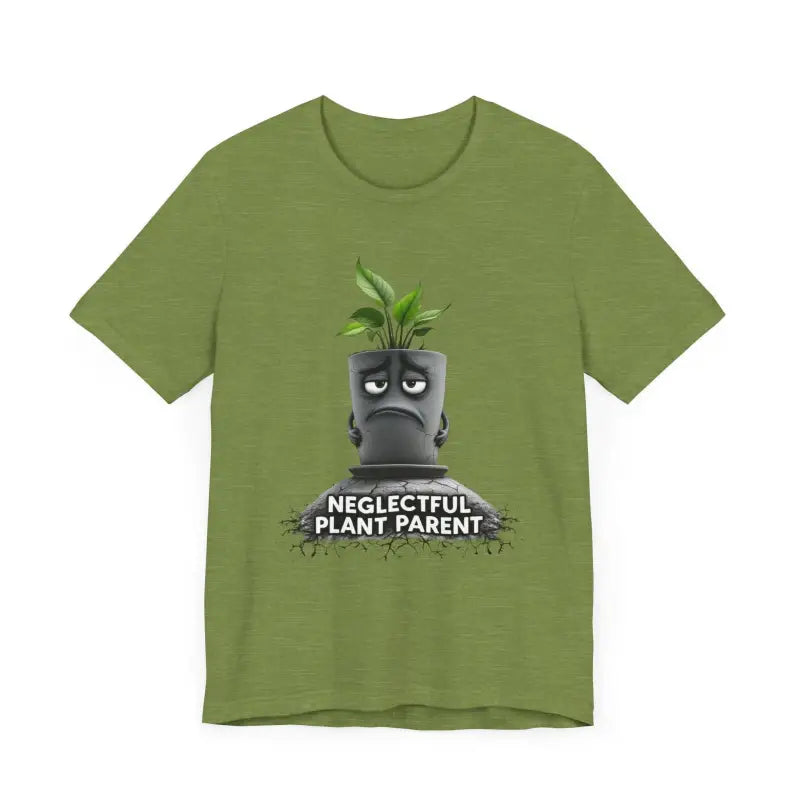 Olive green Unisex Plant Parent T-shirt featuring a stylish plant design