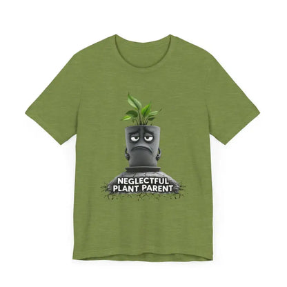 Olive green Unisex Plant Parent T-shirt featuring a stylish plant design