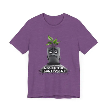 Purple T-shirt featuring a plant pot graphic from the Unisex Plant Parent collection