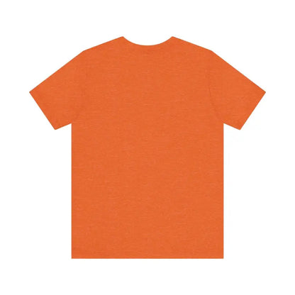 Orange Unisex Retro Peace Symbol Graphic T-Shirt displayed on a neutral background