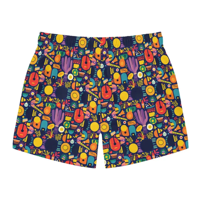 Vibrant patterned men’s boxer shorts with colorful abstract design displayed on product page