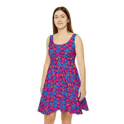 Sleeveless Floral Print Skater Dress featuring vibrant floral patterns and a flattering silhouette