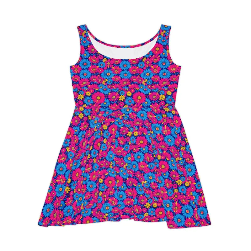 Sleeveless Floral Print Skater Dress featuring a vibrant floral design and flattering silhouette