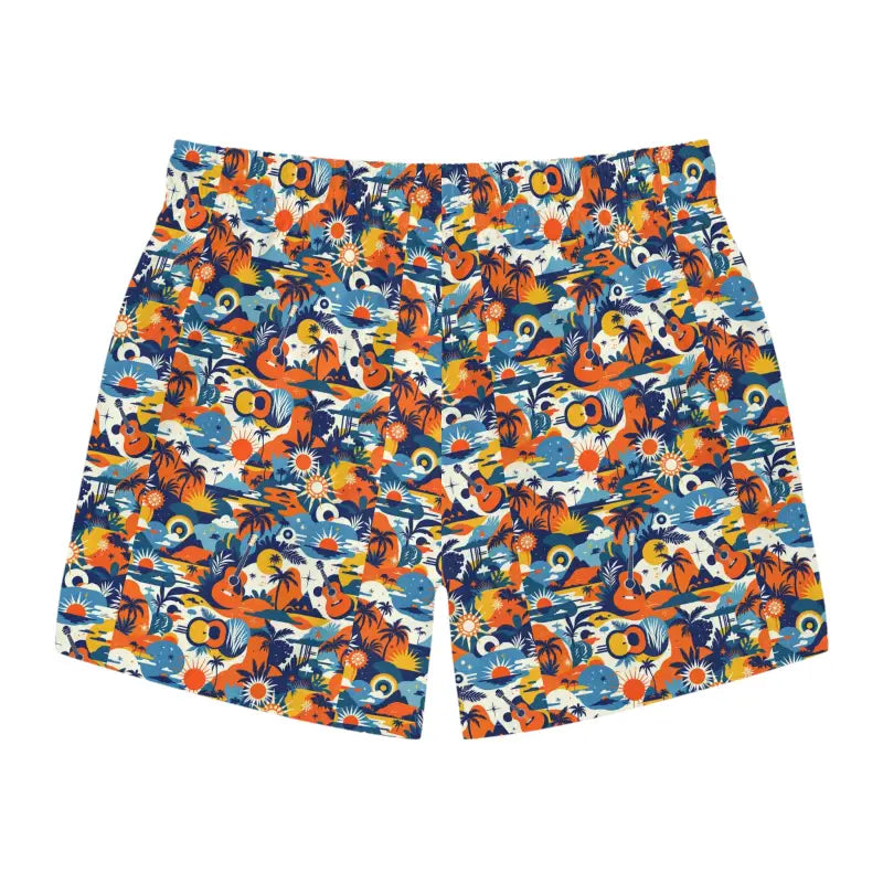Patterned swim trunks with vibrant tropical print for summer fun