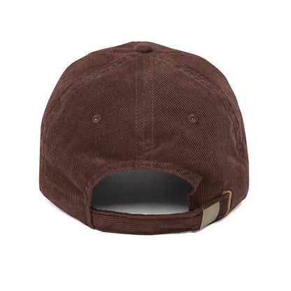 Brown Corduroy Baseball Cap featuring Narragansett Embroidery for vintage style