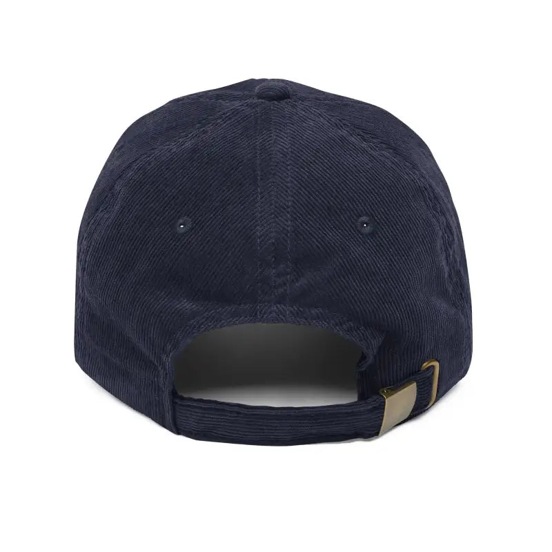 Navy corduroy baseball cap featuring Narragansett embroidery for vintage style