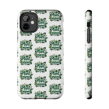 White biodegradable shockproof phone case for iPhone XS Max with Plant Mom design