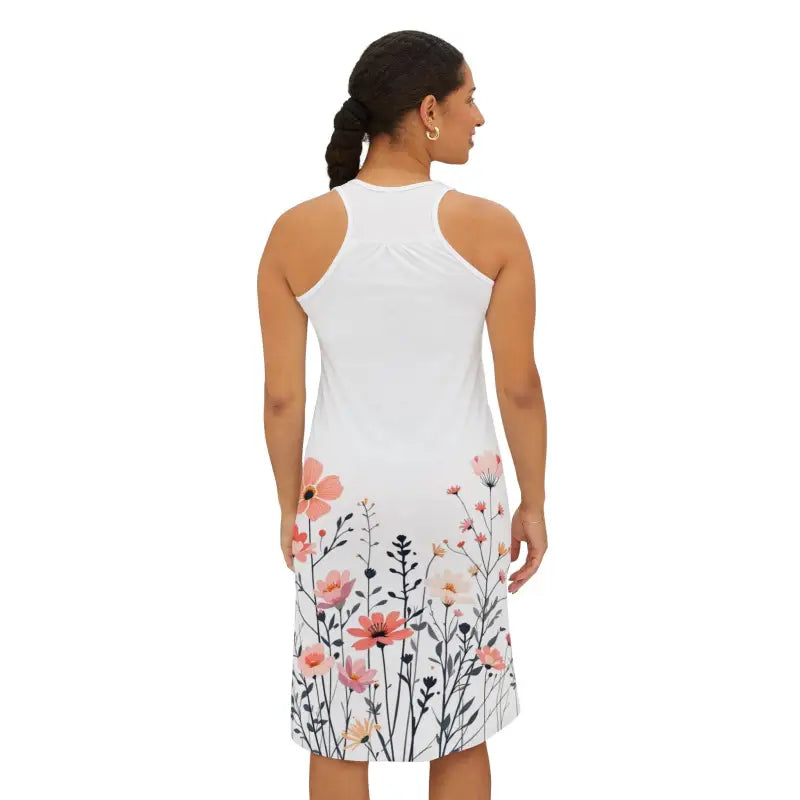 White floral-print racerback dress from the White Floral Print Women’s Dress collection
