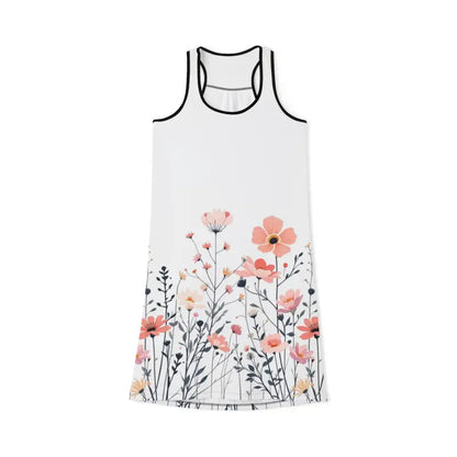White Floral Print Women’s Dress featuring a stylish floral tank design