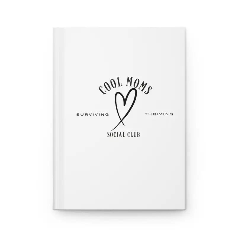 White journal featuring Cool Moms Social Club design for stylish moms and note-taking