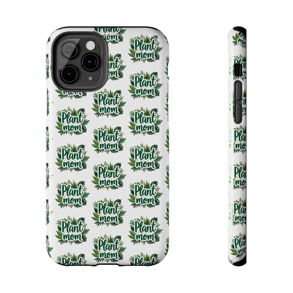 White Plant Mom Phone Case with a botanical design for iPhone and Samsung