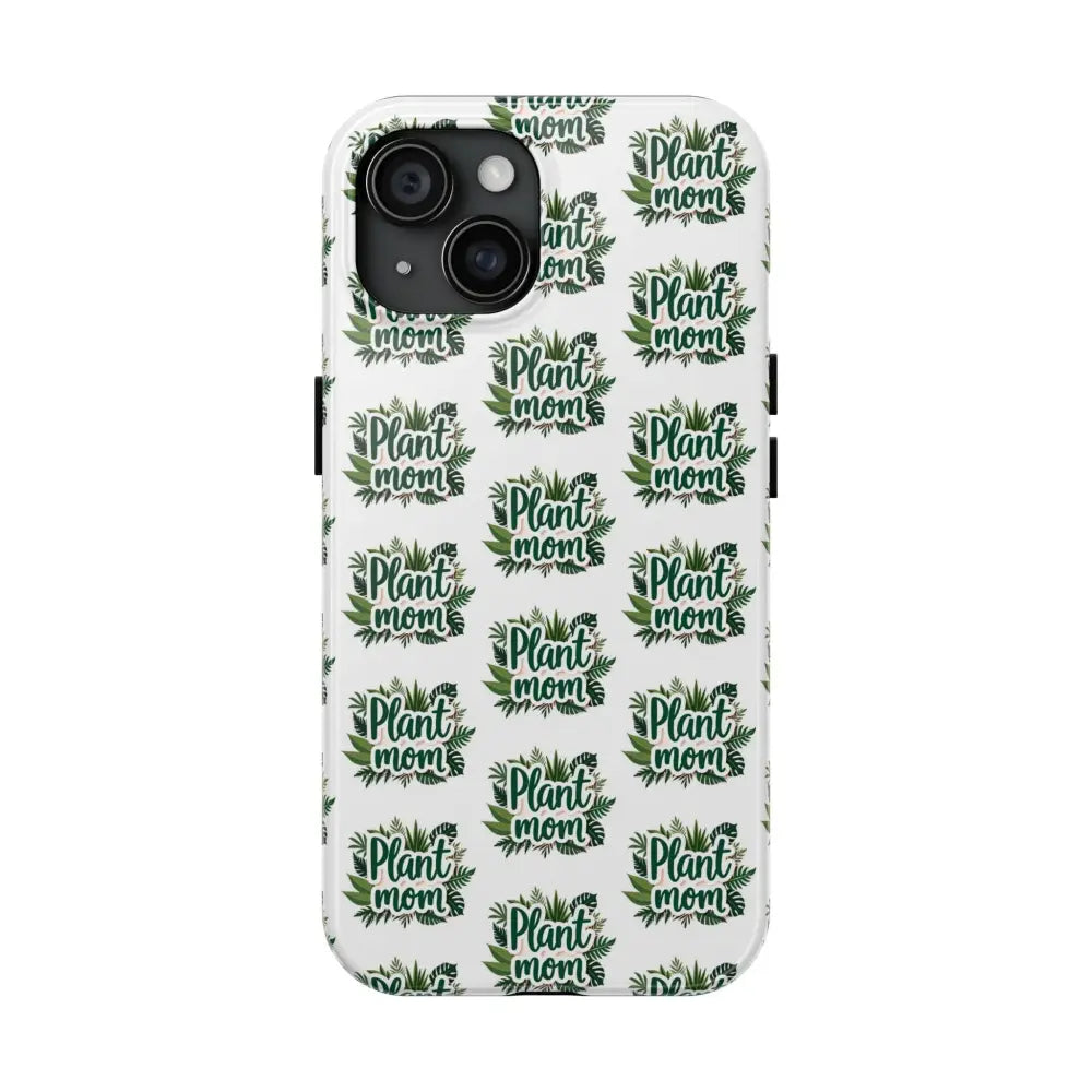 White Plant Mom Phone Case for iPhone and Samsung with elegant plant-themed design