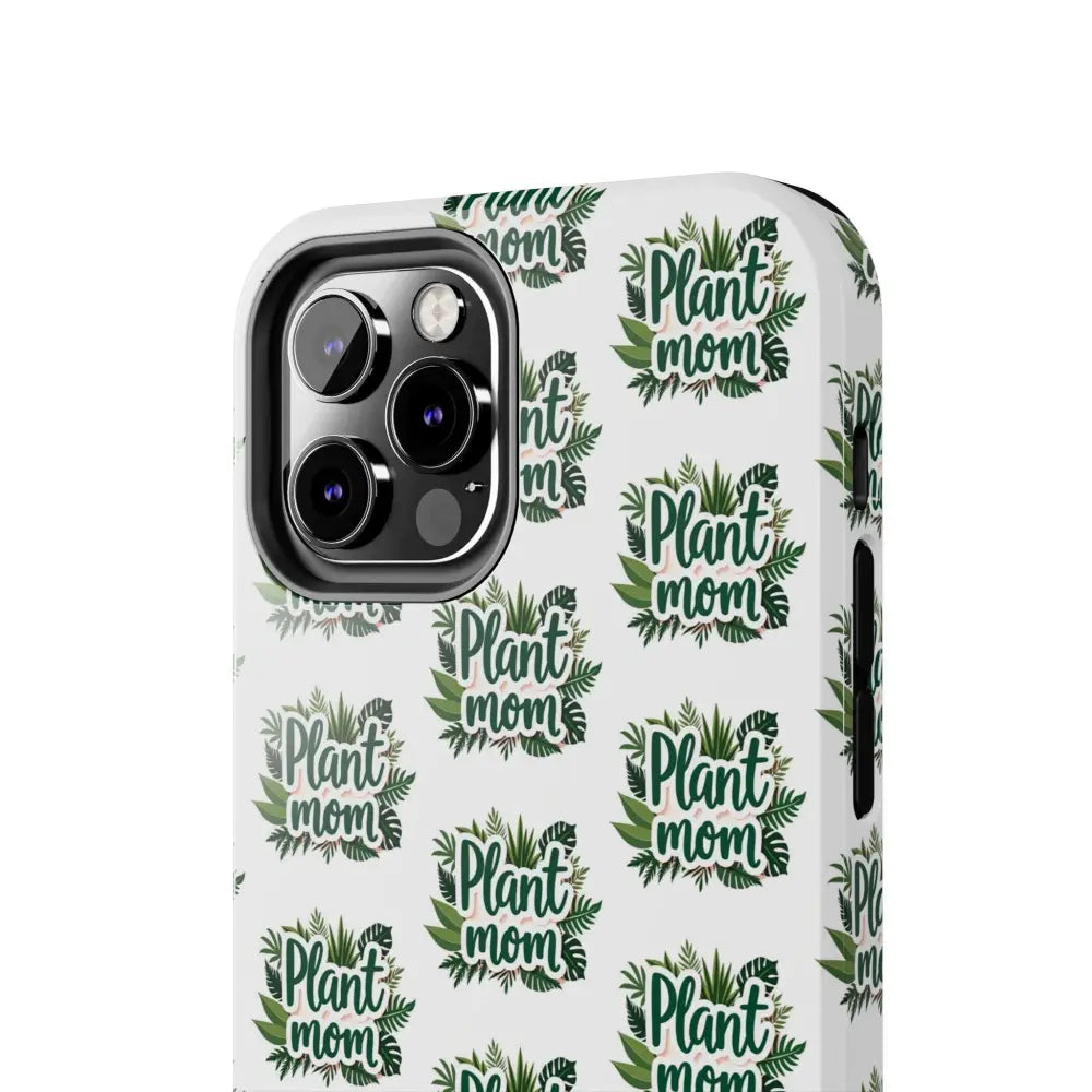 White phone case featuring Plant Mom design for iPhone and Samsung models