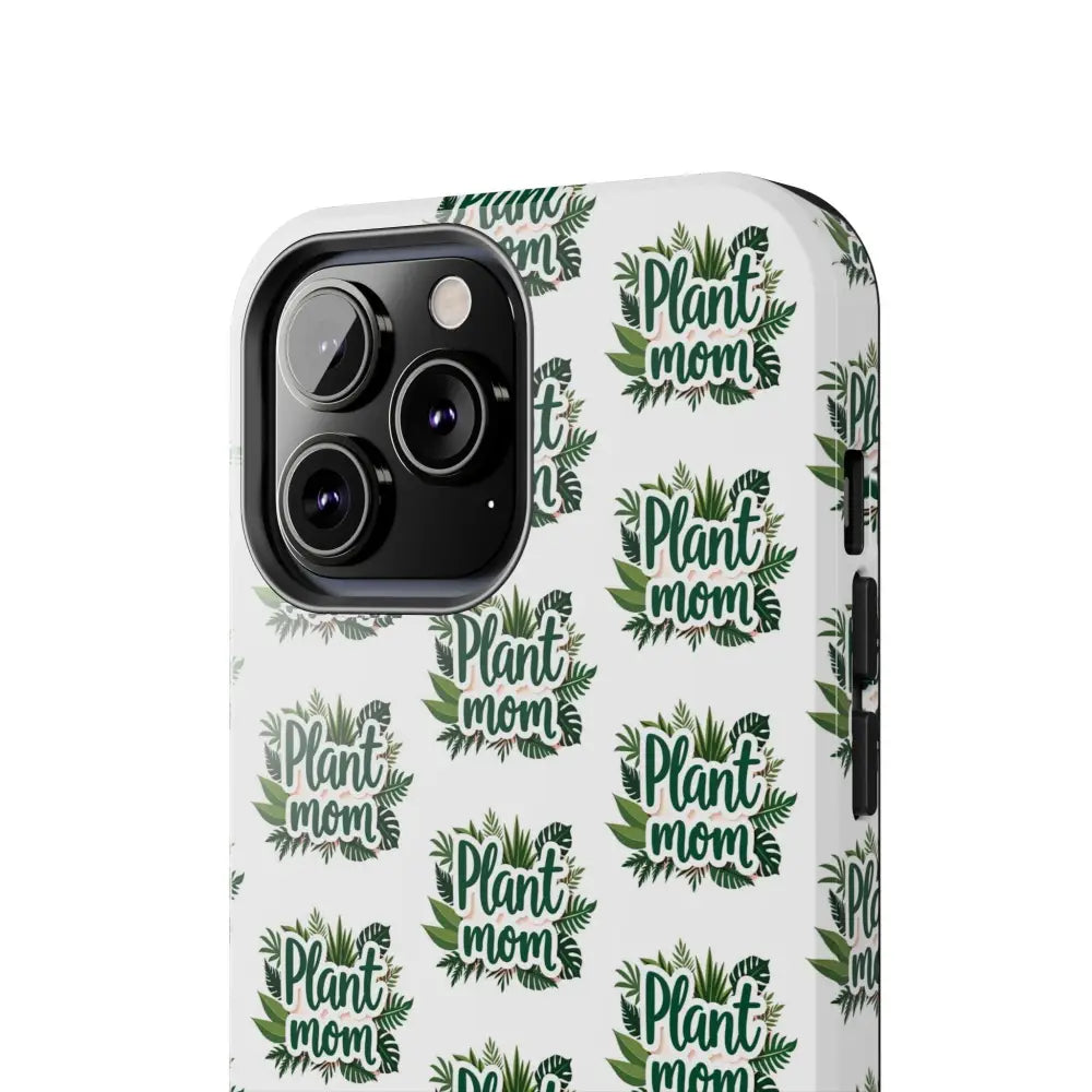 White phone case featuring Plant Mom design for iPhone and Samsung models