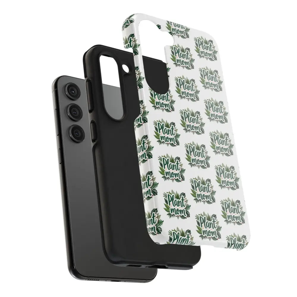 Phone with layered case for White Plant Mom Phone Case for iPhone and Samsung