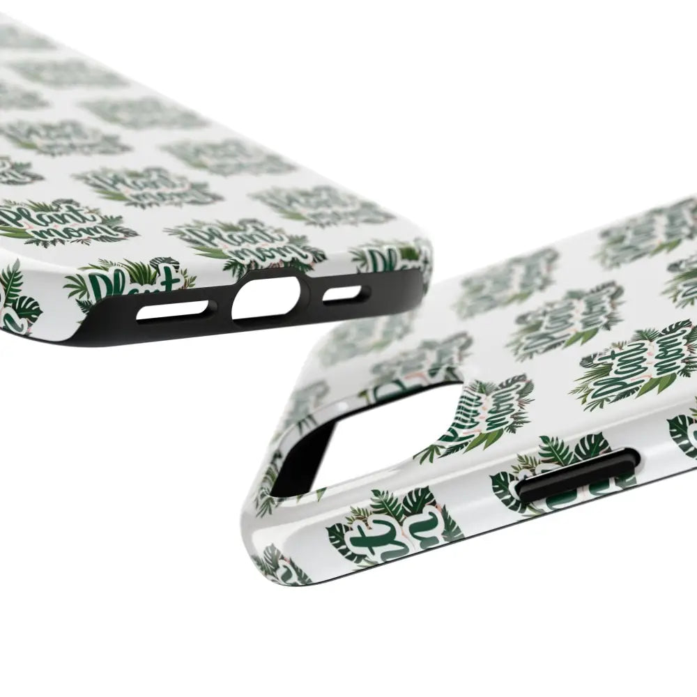 Patterned phone cases including White Plant Mom Phone Case for iPhone and Samsung