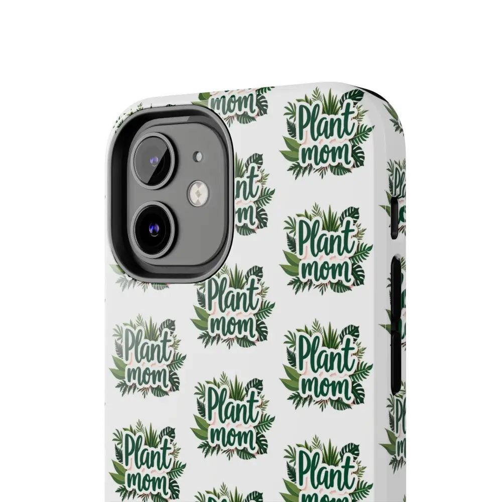 White Plant Mom Phone Case for iPhone and Samsung with floral pattern design