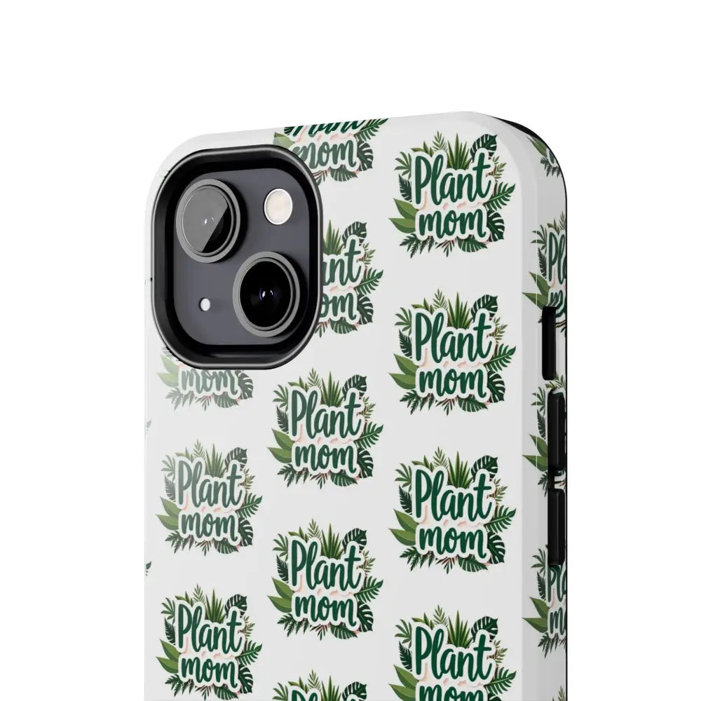 White Plant Mom Phone Case for iPhone and Samsung with vibrant plant-themed design