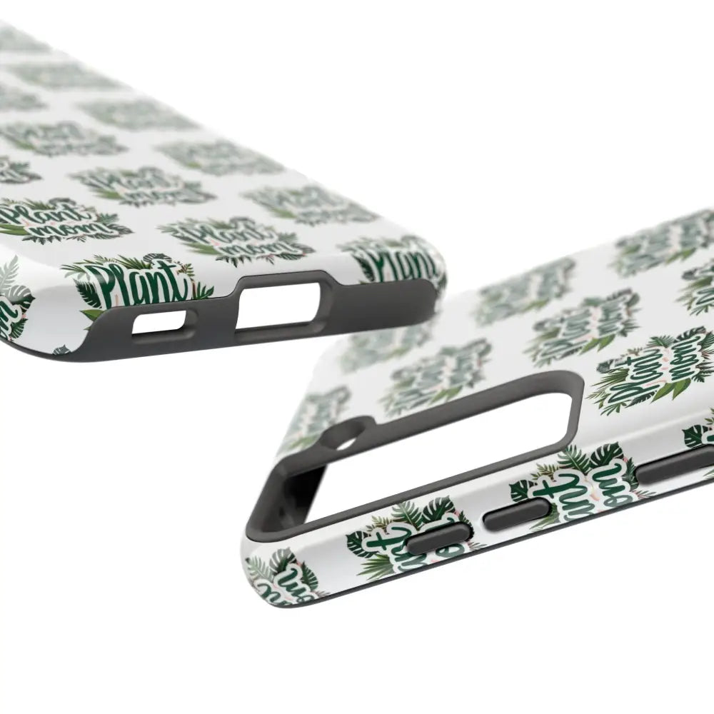 White Plant Mom Phone Case for iPhone and Samsung with unique printed design