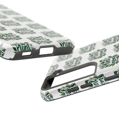 White Plant Mom Phone Case for iPhone and Samsung with unique printed design