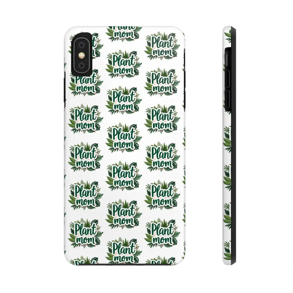 White Plant Mom Phone Case for iPhone and Samsung showcasing a floral design