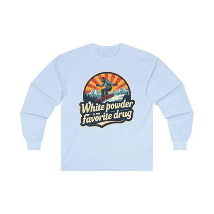 Light blue long-sleeved Witty Snowboarding Shirt for stylish winter sports apparel
