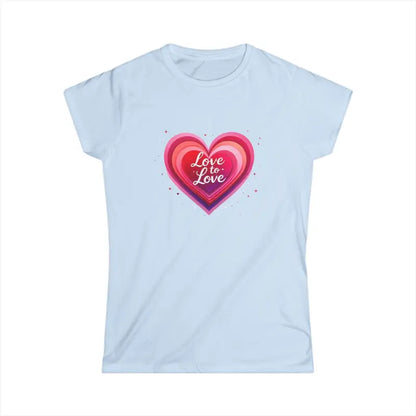 Light blue Women Softstyle Tee Shirt featuring a heart design in Love to Love style