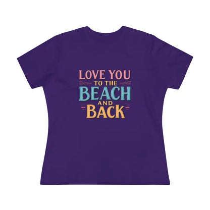 Purple Women’s Beach Lovers Cotton Tee featuring beach-themed text design
