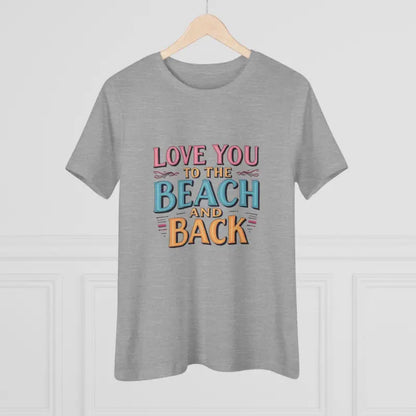 Gray Womens Beach Lovers Cotton Tee featuring Love You To The Beach design