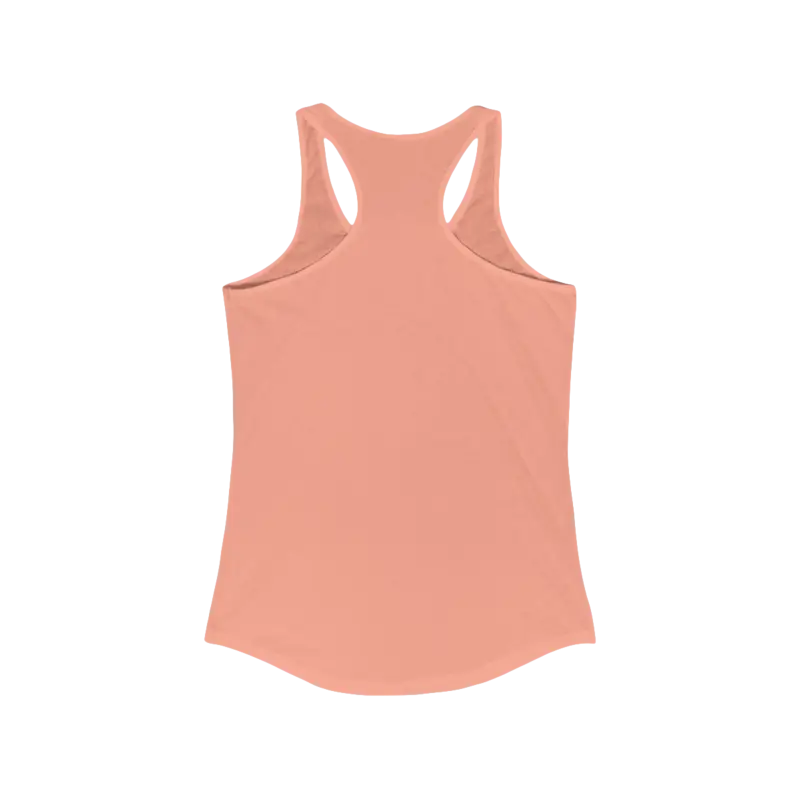 Peach-colored Womens Beach Vibes Racerback Tank Top displayed on a neutral background
