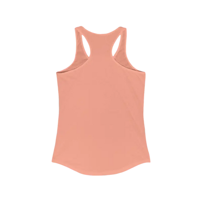 Peach-colored Womens Beach Vibes Racerback Tank Top displayed on a neutral background