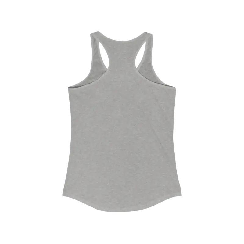 Gray racerback tank top for women, perfect for beach vibes and casual wear