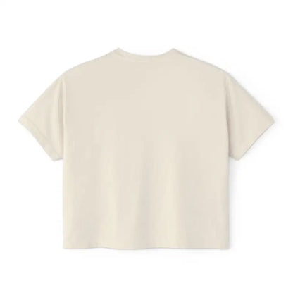 Beige short-sleeved Women’s Boxy T Shirt featuring a cute planter graphic design