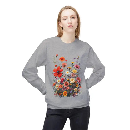 Gray floral sweatshirt from Women’s Floral Sweatshirt Softstyle Fleece Crewneck collection
