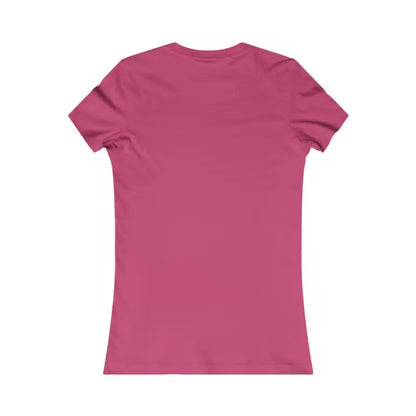 Pink fitted Women’s Heart of Faith T Shirt showcasing stylish design in pink, gray, and green