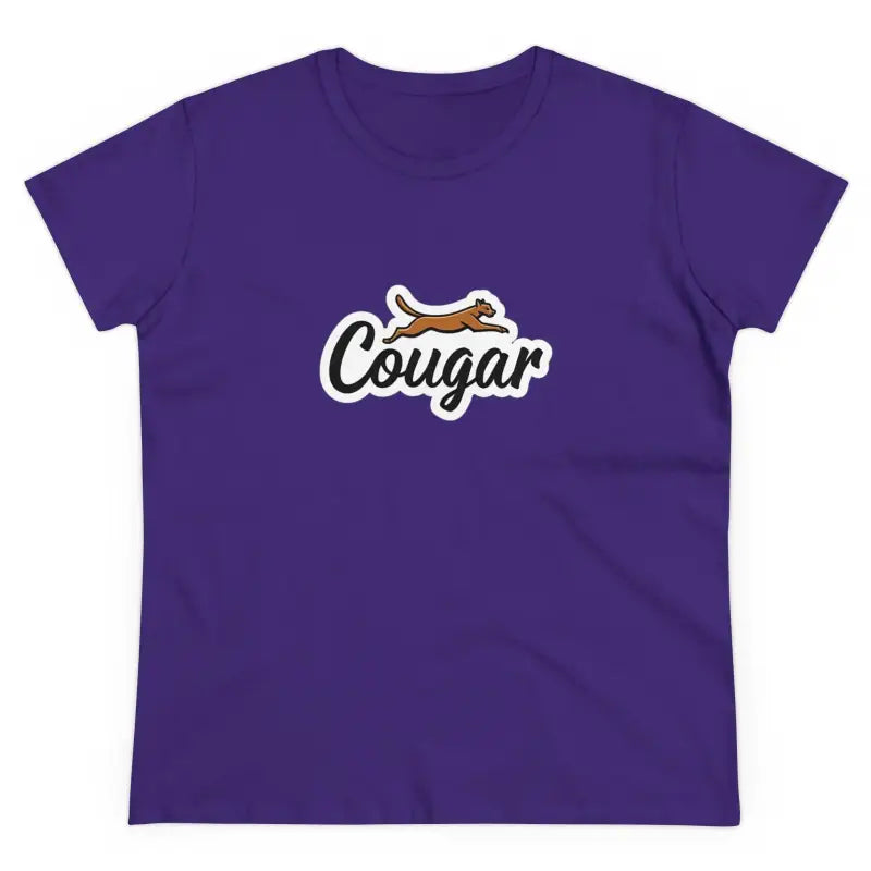 Purple Youre A Cougar Women’s Midweight Cotton Tee Shirt featuring a cougar logo