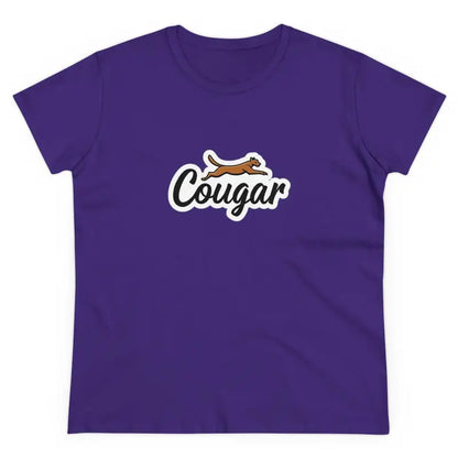 Purple Youre A Cougar Women’s Midweight Cotton Tee Shirt featuring a cougar logo
