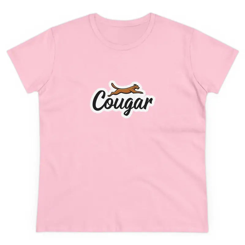 Pink Youre A Cougar Women’s Midweight Cotton Tee Shirt featuring a cougar graphic