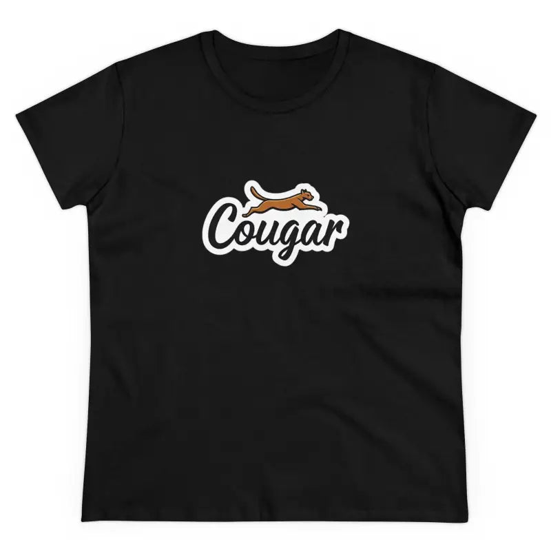 Black Youre A Cougar Women’s Midweight Cotton Tee Shirt featuring a cougar graphic