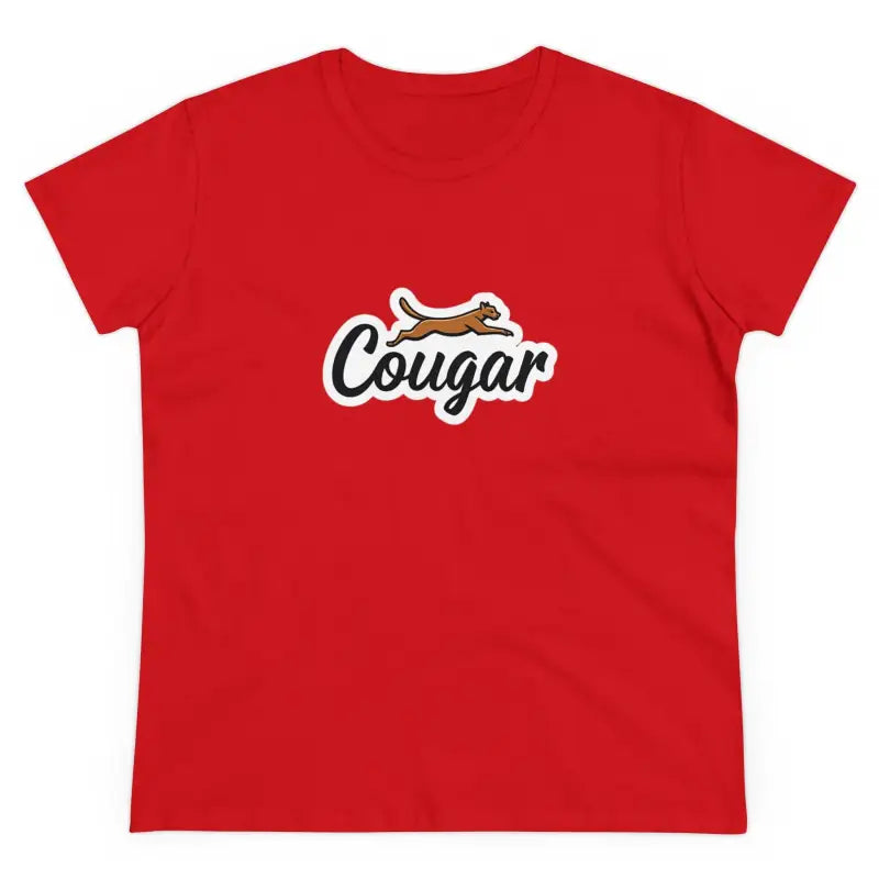 Red Cougar graphic t-shirt in Youre A Cougar Womens Midweight Cotton Tee Shirt design