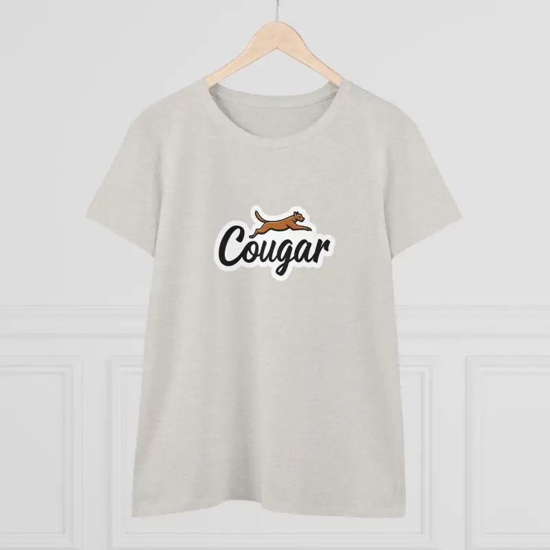 Gray Youre A Cougar Women’s Midweight Cotton Tee Shirt featuring a cougar design