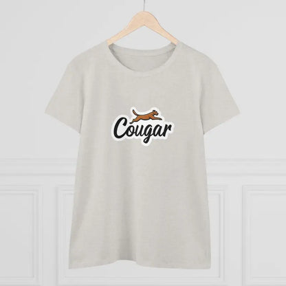 Gray Youre A Cougar Women’s Midweight Cotton Tee Shirt featuring a cougar design